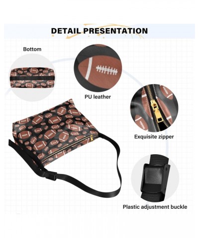 Brown Black Football Tile Hobo Bags for Women Crossbody Bag Handbag Purses Leather Shoulder Bag for Work GiftsTravel $19.13 H...