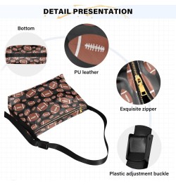 Brown Black Football Tile Hobo Bags for Women Crossbody Bag Handbag Purses Leather Shoulder Bag for Work GiftsTravel $19.13 H...