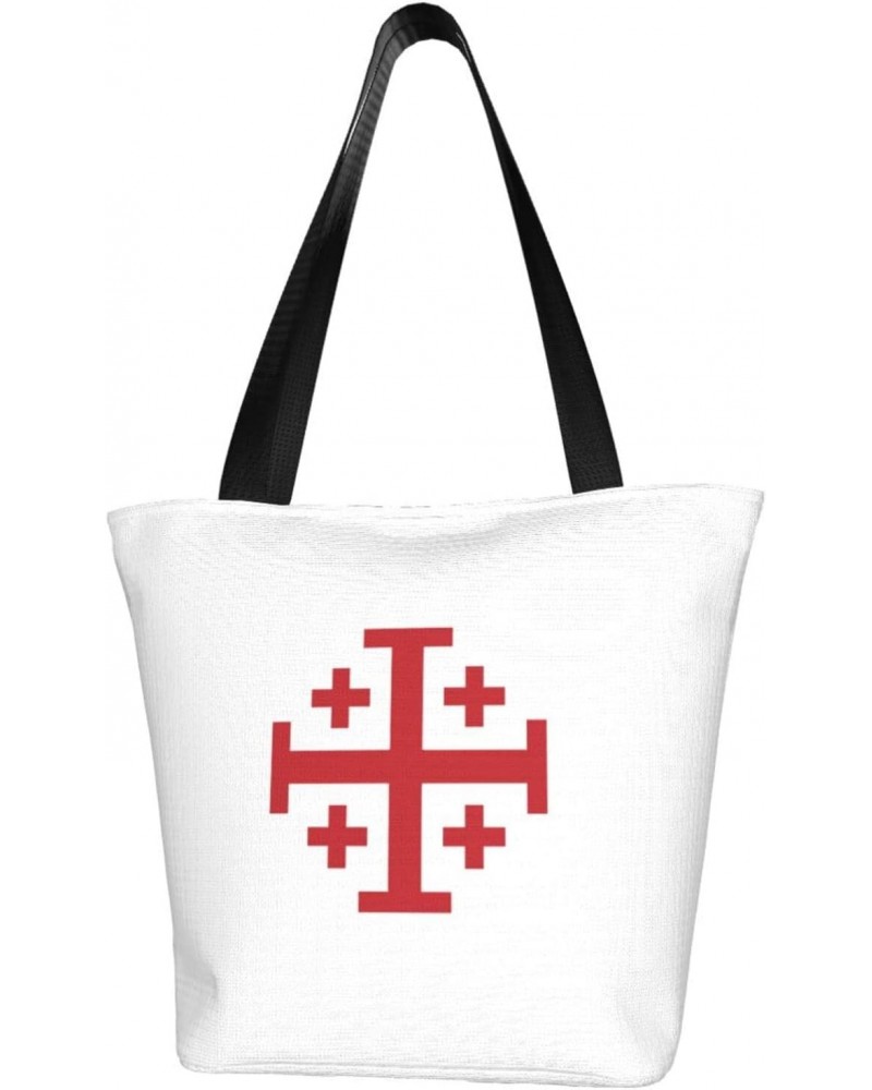 Jerusalem Catholic Cross Women'S Casual One Shoulder Carry Shopping Bag Large Capacity Working Storage Handbag $16.50 Shoulde...