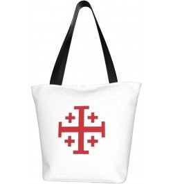 Jerusalem Catholic Cross Women'S Casual One Shoulder Carry Shopping Bag Large Capacity Working Storage Handbag $16.50 Shoulde...