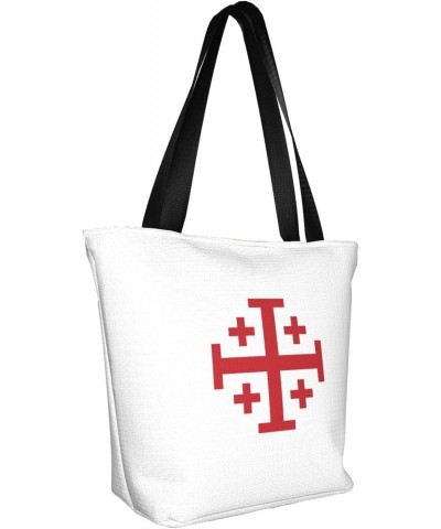 Jerusalem Catholic Cross Women'S Casual One Shoulder Carry Shopping Bag Large Capacity Working Storage Handbag $16.50 Shoulde...