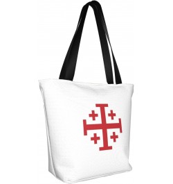 Jerusalem Catholic Cross Women'S Casual One Shoulder Carry Shopping Bag Large Capacity Working Storage Handbag $16.50 Shoulde...