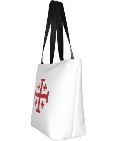 Jerusalem Catholic Cross Women'S Casual One Shoulder Carry Shopping Bag Large Capacity Working Storage Handbag $16.50 Shoulde...