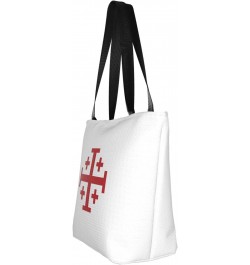 Jerusalem Catholic Cross Women'S Casual One Shoulder Carry Shopping Bag Large Capacity Working Storage Handbag $16.50 Shoulde...