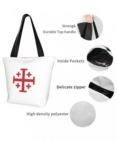 Jerusalem Catholic Cross Women'S Casual One Shoulder Carry Shopping Bag Large Capacity Working Storage Handbag $16.50 Shoulde...