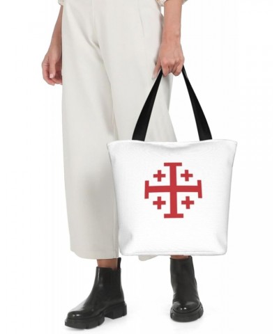 Jerusalem Catholic Cross Women'S Casual One Shoulder Carry Shopping Bag Large Capacity Working Storage Handbag $16.50 Shoulde...