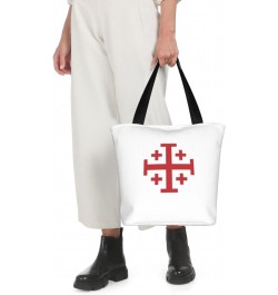 Jerusalem Catholic Cross Women'S Casual One Shoulder Carry Shopping Bag Large Capacity Working Storage Handbag $16.50 Shoulde...