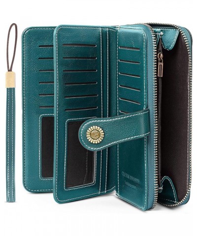 Small Crossbody Bags for Women, Trendy Vegan Leather Shoulder Purses, Clutch Wallet with Wristlet Strap Peacock Blue-1 $9.71 ...