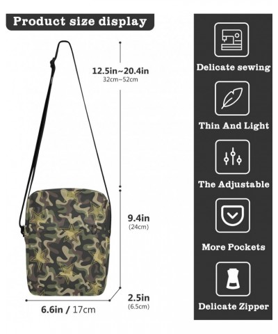 Crossbody Phone Camouflage Stars Pattern Small Messenger Shoulder Bag Cash Handbag Wallet Purse(236na5b) $8.80 Crossbody Bags