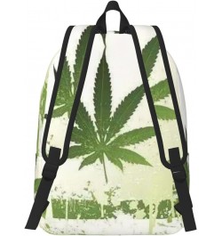 Grass Pot Leaf Print Unisex Canvas Backpack Cute Backpack For Travel Sports Casual Aesthetic Backpack Black Small $17.81 Back...