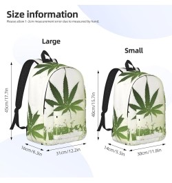 Grass Pot Leaf Print Unisex Canvas Backpack Cute Backpack For Travel Sports Casual Aesthetic Backpack Black Small $17.81 Back...