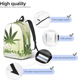 Grass Pot Leaf Print Unisex Canvas Backpack Cute Backpack For Travel Sports Casual Aesthetic Backpack Black Small $17.81 Back...