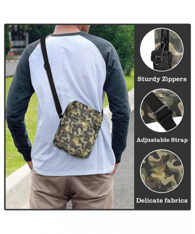 Crossbody Phone Camouflage Stars Pattern Small Messenger Shoulder Bag Cash Handbag Wallet Purse(236na5b) $8.80 Crossbody Bags