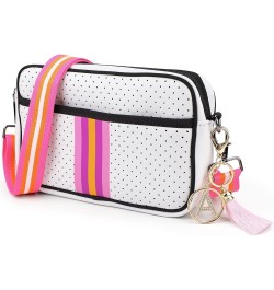 Crossbody Bags for Women, Neoprene Crossbody Bag, Neoprene Cross Body Bags Purses for Women Trendy Crossbody Bag White Perfor...