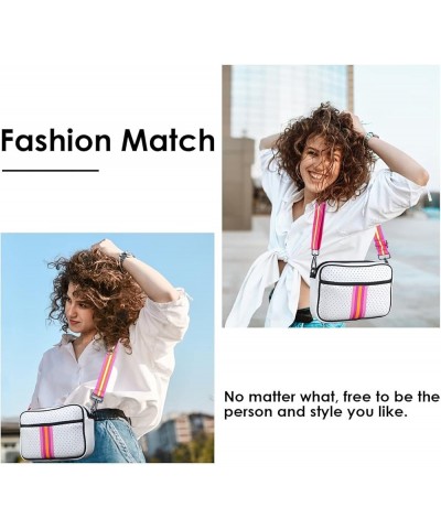 Crossbody Bags for Women, Neoprene Crossbody Bag, Neoprene Cross Body Bags Purses for Women Trendy Crossbody Bag White Perfor...