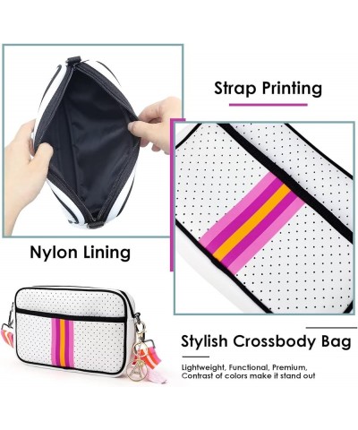 Crossbody Bags for Women, Neoprene Crossbody Bag, Neoprene Cross Body Bags Purses for Women Trendy Crossbody Bag White Perfor...