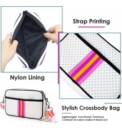 Crossbody Bags for Women, Neoprene Crossbody Bag, Neoprene Cross Body Bags Purses for Women Trendy Crossbody Bag White Perfor...