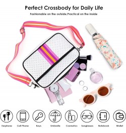 Crossbody Bags for Women, Neoprene Crossbody Bag, Neoprene Cross Body Bags Purses for Women Trendy Crossbody Bag White Perfor...