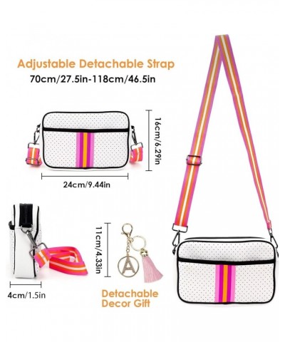 Crossbody Bags for Women, Neoprene Crossbody Bag, Neoprene Cross Body Bags Purses for Women Trendy Crossbody Bag White Perfor...