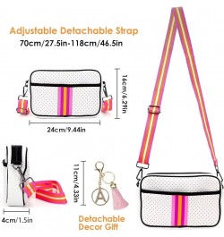 Crossbody Bags for Women, Neoprene Crossbody Bag, Neoprene Cross Body Bags Purses for Women Trendy Crossbody Bag White Perfor...