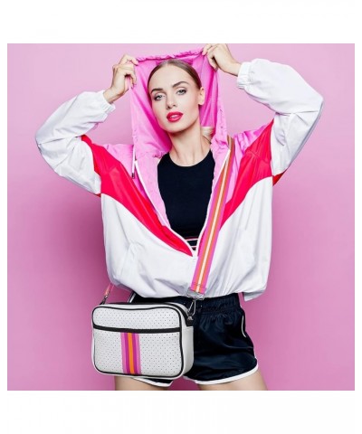 Crossbody Bags for Women, Neoprene Crossbody Bag, Neoprene Cross Body Bags Purses for Women Trendy Crossbody Bag White Perfor...