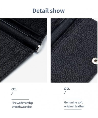 Leather Business Card Holder Bifold Genuine Leather Pocket Wallet Slim Business Card Case for Men & Women (Black) Blue $19.79...