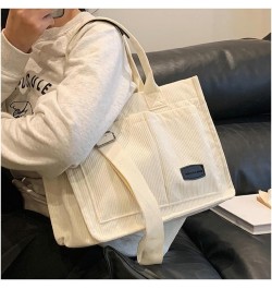 Tote Bag Women Corduroy Hobo Bag Satchel Bag College Bag Travel Bag Crossbody Bags Messenger Bag Tote Handbag 2024 B White Bl...