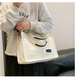 Tote Bag Women Corduroy Hobo Bag Satchel Bag College Bag Travel Bag Crossbody Bags Messenger Bag Tote Handbag 2024 B White Bl...