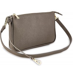 Saffiano Leather Shoulder Bag for Women Leather Purse Minimalist Clutch Handbag Wristlet Khaki Green $25.17 Wristlets