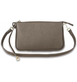 Saffiano Leather Shoulder Bag for Women Leather Purse Minimalist Clutch Handbag Wristlet Khaki Green $25.17 Wristlets