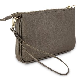 Saffiano Leather Shoulder Bag for Women Leather Purse Minimalist Clutch Handbag Wristlet Khaki Green $25.17 Wristlets