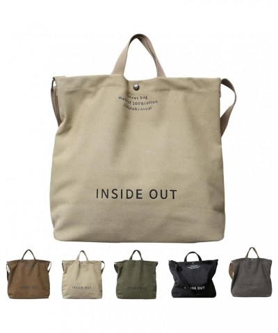 Canvas Commute Bag Fashion Letter Shoulder Bag Portable Casual Simple for Travel, Women Boho Canvas Tote Handbags Khaki $13.7...