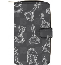 Chess Piece and Board Womens Wallet Leather Card Holder Purse RFID Blocking Bifold Clutch Handbag with Zipper Pocket $19.32 W...