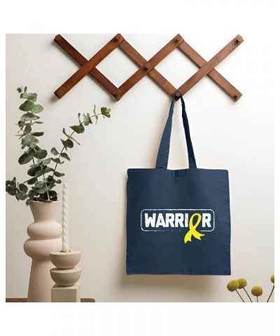 Warrior Spina Bifida support survivor Navy Black Multicolor Canvas Tote Bag $13.94 Totes