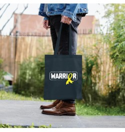 Warrior Spina Bifida support survivor Navy Black Multicolor Canvas Tote Bag $13.94 Totes