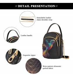 Rainbow Hummingbird Crossbody Shoulder Bags for Women, Compact Fashion Sling Bag with Chain Strap Top handle for Evening Part...