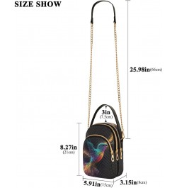 Rainbow Hummingbird Crossbody Shoulder Bags for Women, Compact Fashion Sling Bag with Chain Strap Top handle for Evening Part...