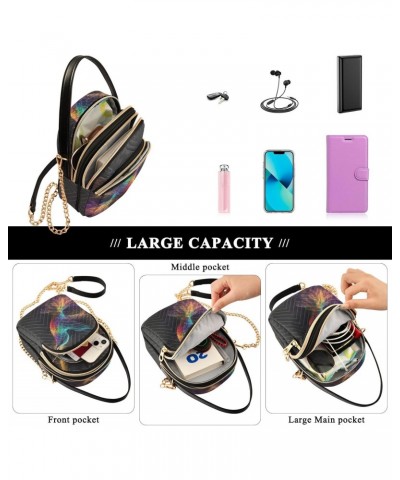 Rainbow Hummingbird Crossbody Shoulder Bags for Women, Compact Fashion Sling Bag with Chain Strap Top handle for Evening Part...