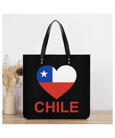 Love Chile Tote Bag PU Leather Handbag Fashion Sling Bag Shoulder Purse Top Handle Handbags for Women $16.20 Totes