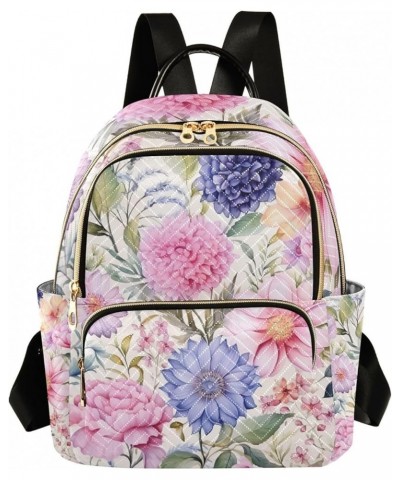 Floral Watercolor Flowers and Leaves Women Stylish Backpack, Casual Daypack Backpack, Festival Backpack, M Floral Watercolor ...