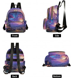 Mini Backpack Purse for Women, Galaxy Sky House Travel Bag Casual Daypack Shoulder Bag Medium $12.80 Backpacks