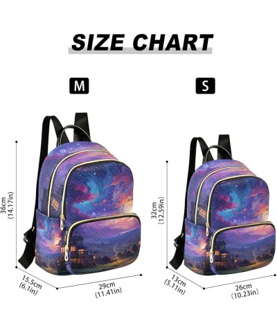 Mini Backpack Purse for Women, Galaxy Sky House Travel Bag Casual Daypack Shoulder Bag Medium $12.80 Backpacks