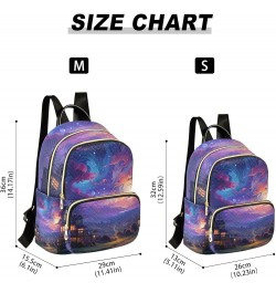 Mini Backpack Purse for Women, Galaxy Sky House Travel Bag Casual Daypack Shoulder Bag Medium $12.80 Backpacks