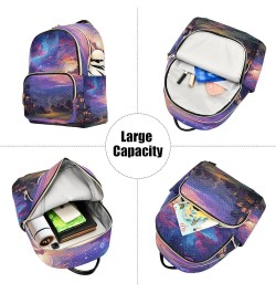 Mini Backpack Purse for Women, Galaxy Sky House Travel Bag Casual Daypack Shoulder Bag Medium $12.80 Backpacks