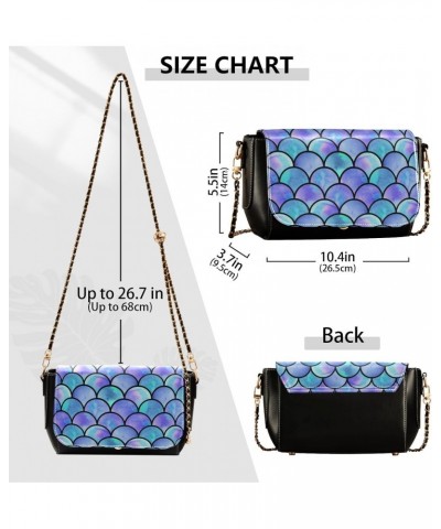 Rainbow Mermaid Scales Crossbody bags for Women Small Crossbody Purses with Adjustable Strap Cell Phone Purse Shoulder Bag fo...