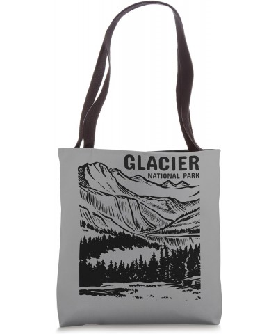 Glacier National Park Montana Mountain Simple Design Print Tote Bag $14.03 Totes