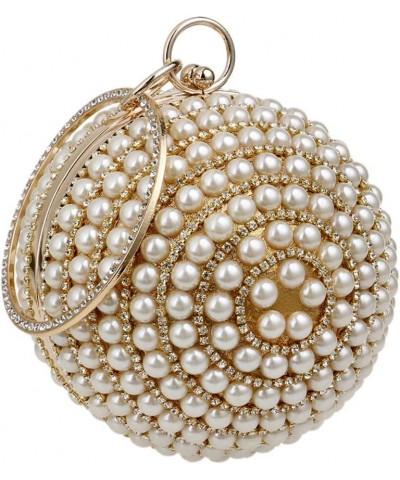 Dress Handbag Women Evening Bag Clutch Purse Chain Wedding Pearls Gold $38.64 Evening Bags