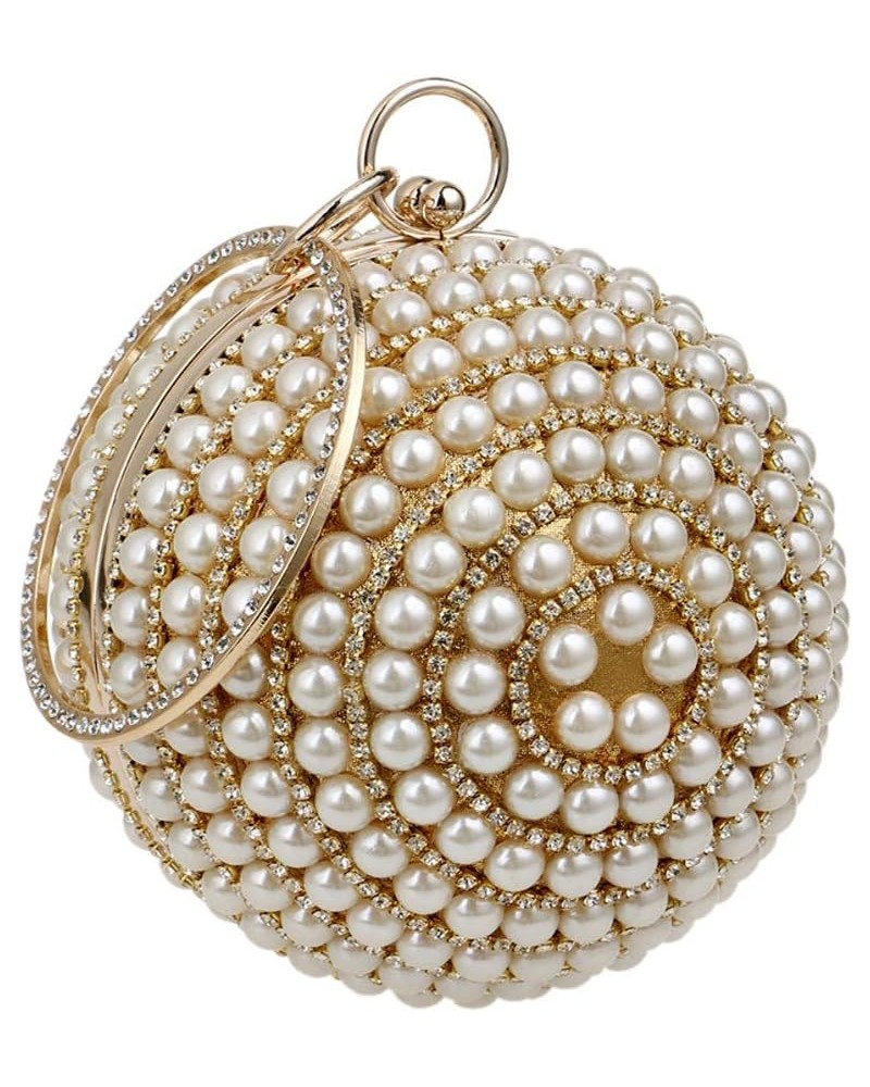 Dress Handbag Women Evening Bag Clutch Purse Chain Wedding Pearls Gold $38.64 Evening Bags