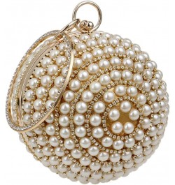 Dress Handbag Women Evening Bag Clutch Purse Chain Wedding Pearls Gold $38.64 Evening Bags