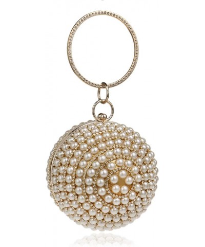 Dress Handbag Women Evening Bag Clutch Purse Chain Wedding Pearls Gold $38.64 Evening Bags